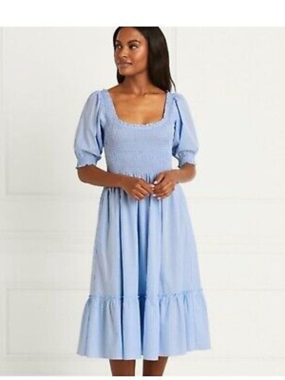 Hill House Home Louisa Hydrangea Gingham Nap Dress